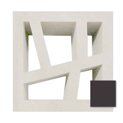 Kyushu, Extra Sample by New York Cement Tile: geometric white mid-century concrete screen with irregular cutouts and a dark sample.