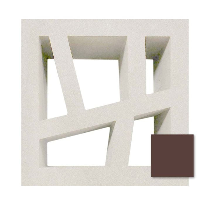 The Large Kyush by New York Cement Tile features an abstract diagonal cut-out, ideal for mid-century modern style. Brown shown.