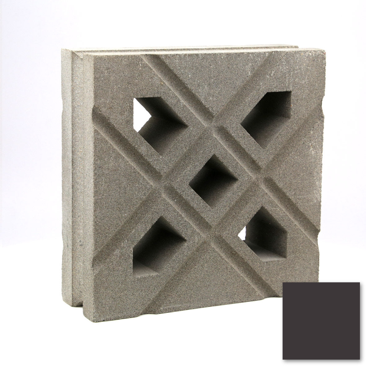 A Lanai - NBB-026, Extra Sample by New York Cement Tile sits beside a dark gray color swatch.