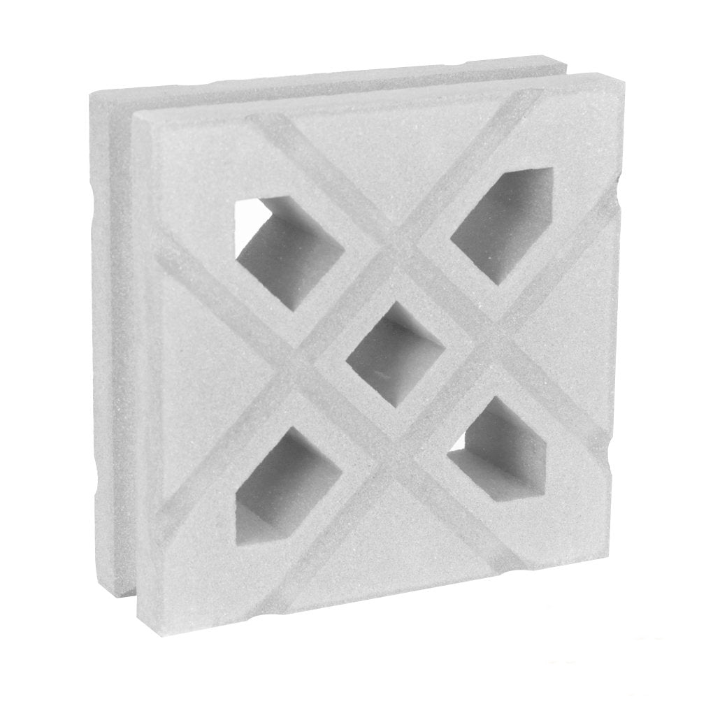 The Lana by New York Cement Tile is a mid-century breeze block with X and diamond patterns, ideal for stylish partitions.