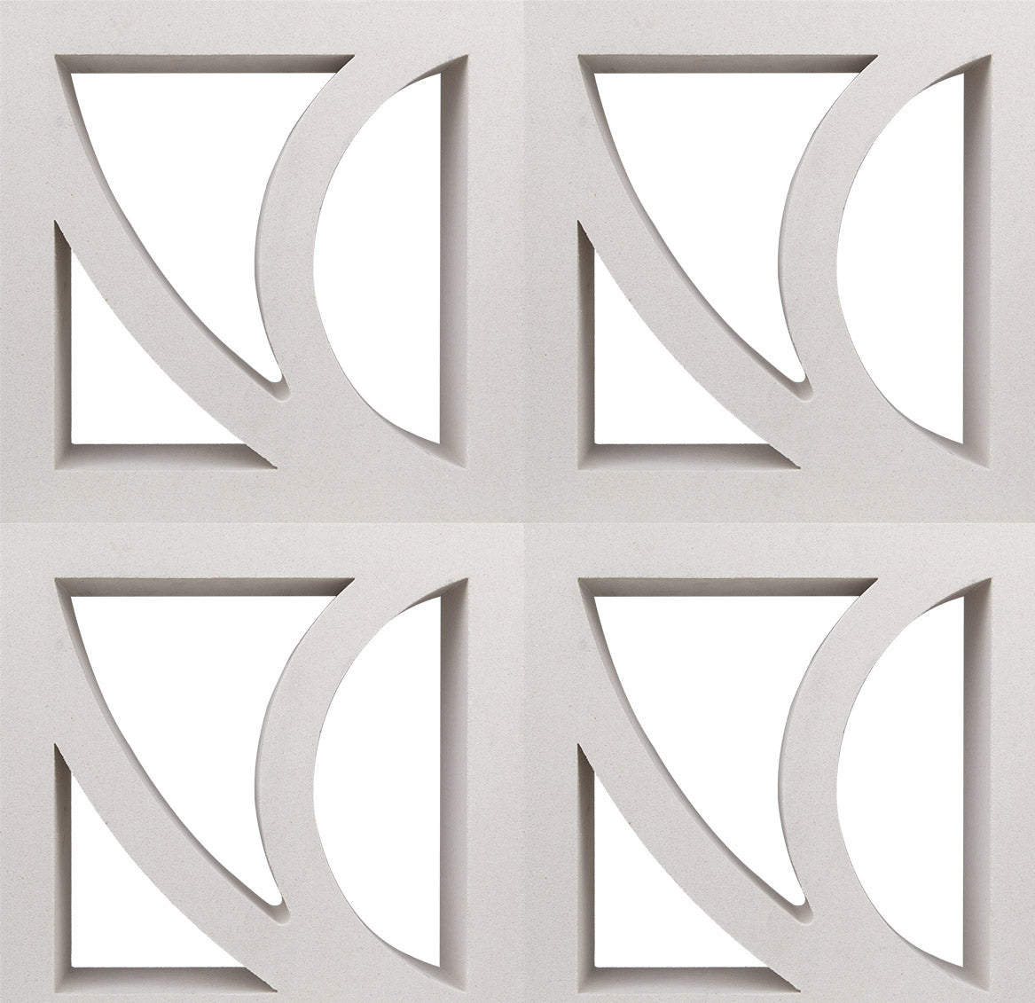 The Large Belisa Sample by New York Cement Tile features four geometric tiles inspired by mid-century modern design.