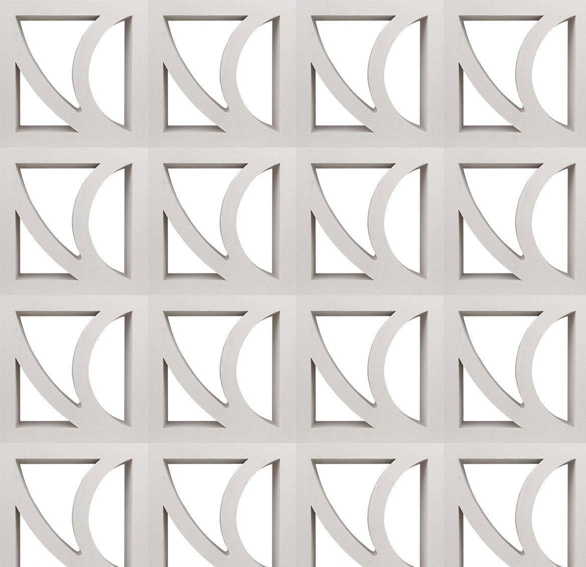 The Large Belisa Sample by New York Cement Tile features a geometric wall pattern with square tiles and cut-out triangles.
