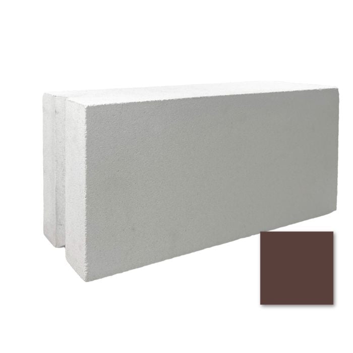 Large Half Windy Ninety by New York Cement Tile: rectangular white tile with a brown swatch in the lower right corner.