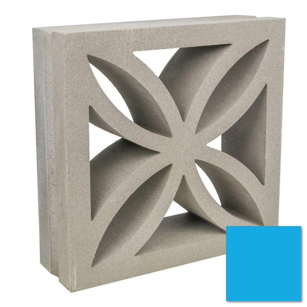 The Large Beeza Sample by New York Cement Tile is a mid-century modern concrete breeze block with a geometric flower pattern.