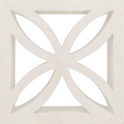 The Large Ibiza - NBBL30-011 by New York Cement Tile is a beige square tile with four-ellipse cutouts for stylish screens.
