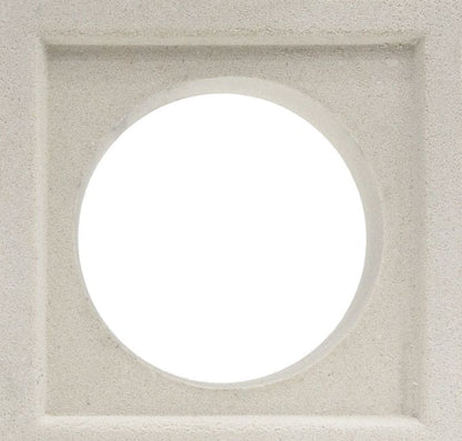 Large Maldives, Extra Sample by New York Cement Tile: Square breeze block panel with a large central circular opening.