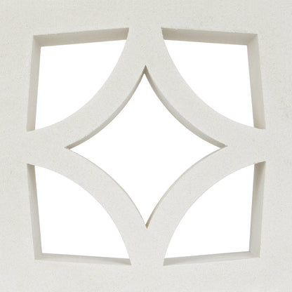 Large Malta, Extra Sample by New York Cement Tile: white screen with four curved cutouts, ideal as privacy or decor partition.