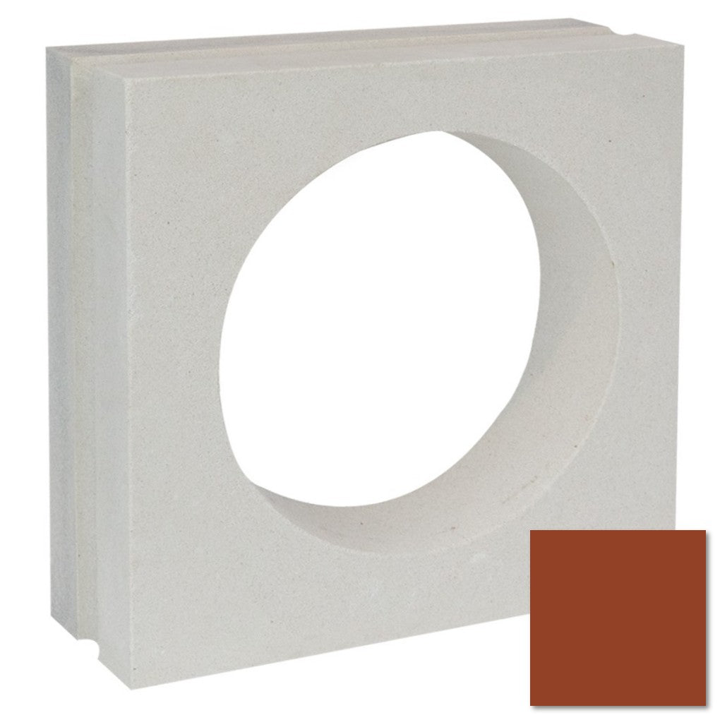 Large Tortie Sample by New York Cement Tile: square white concrete block with a large circular hole, mid-century modern.