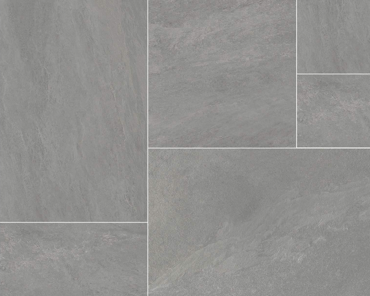 Light Grey - Modular Pattern tile by New York Cement Tile: staggered, textured look with subtle natural shade variations.