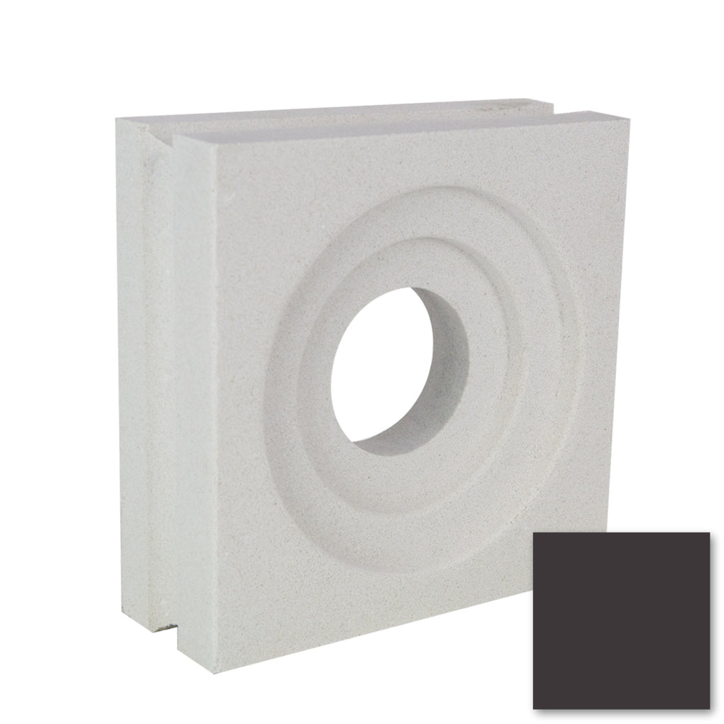 Luzon - NBB-030 Extra Sample by New York Cement Tile: square gray block with circular hole, grooves, and corner swatch.