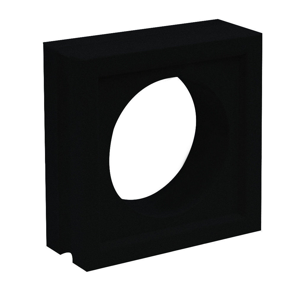 The Maldives - NBB-017 Extra Sample by New York Cement Tile is a black, square tile with a large central hole.
