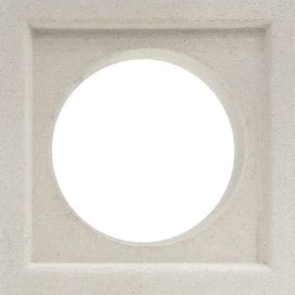 The Maldives - NBB-017 by New York Cement Tile: a square beige stone frame with a large circular hole, extra sample.