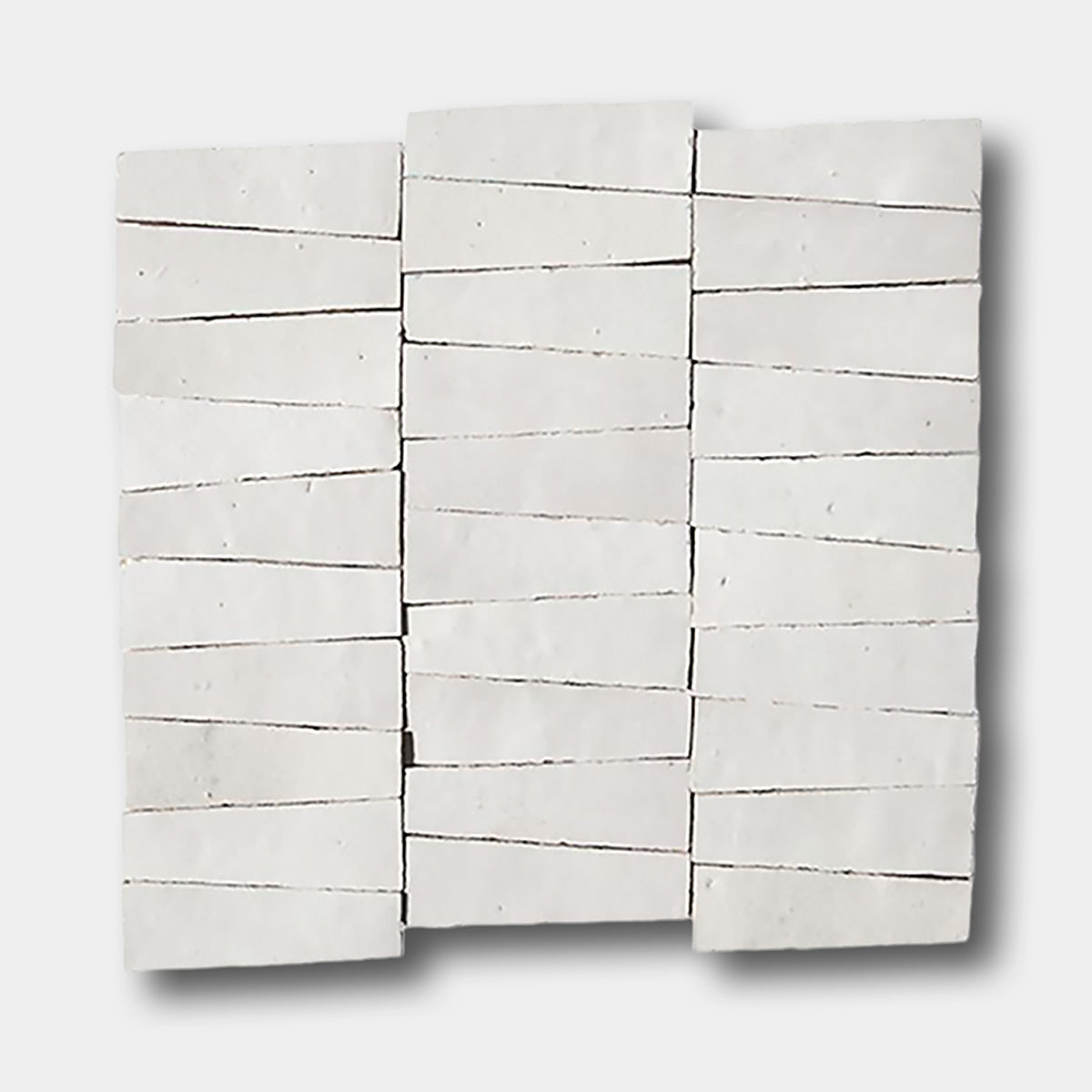 GLAZED ZELLIGE MOSAIC MAT DIAMONDHEAD IN IVORY CLOUD