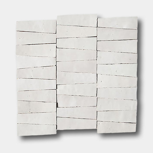 GLAZED ZELLIGE MOSAIC MAT DIAMONDHEAD IN IVORY CLOUD