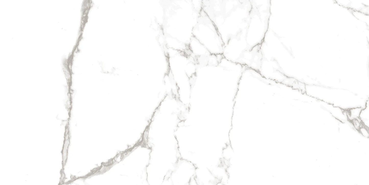 Mila - Sample by New York Cement Tile offers a white marble look with gray veins; a low-maintenance, modern porcelain tile.