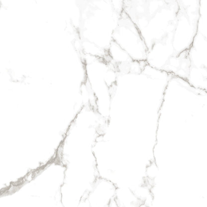 The Mila - Sample by New York Cement Tile features a white marble look with light gray veining for modern, natural elegance.