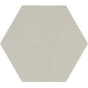 A plain, light gray hexagon (NH23-2222, Sample) by New York Cement Tile on a white background.