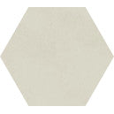 NH23-1105 sample by New York Cement Tile: hexagonal tile, smooth light beige surface, shown on white background.