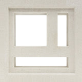 The Katai Sample by New York Cement Tile is a beige concrete wall tile with three rectangular cutouts and a minimalist look.
