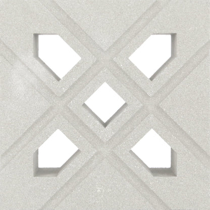Lanai - NBB-026 by New York Cement Tile: a white textured tile with geometric cutouts, ideal for decorative partitions.