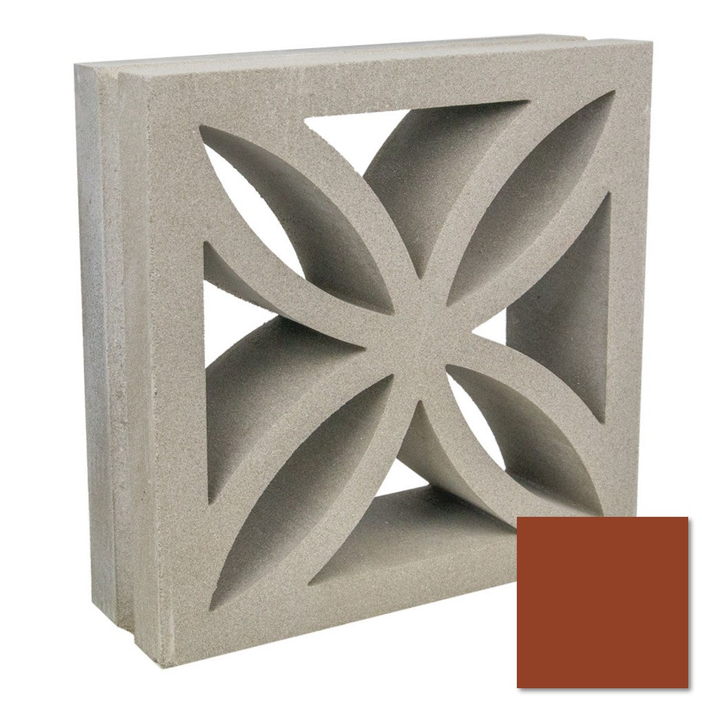 The Large Beeza Sample by New York Cement Tile is a mid-century geometric concrete block with a reddish-brown color swatch.