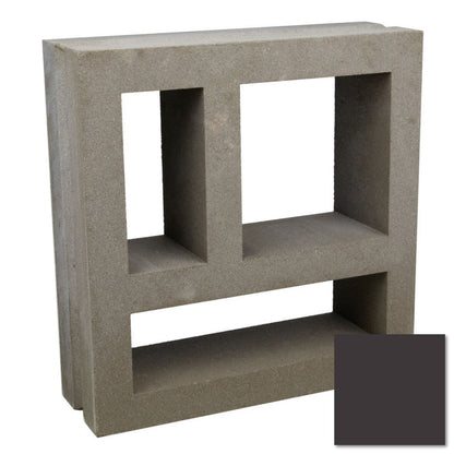 Large Kauai - NBBL-30-012 sample by New York Cement Tile: rectangular block with 3 large openings, dark gray swatch.
