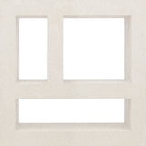 The Large Kaua Sample by New York Cement Tile features a beige surface with three rectangular cutouts for a modern look.