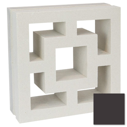 Large Tonga - NBBL30-003 by New York Cement Tile: a white block with square cutouts, plus a small dark sample in view.