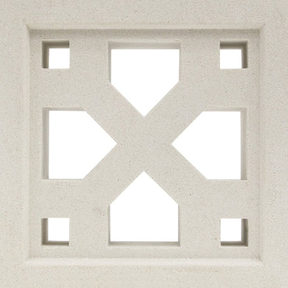 Tahiti - NBB-003 by New York Cement Tile: White breeze block with X-shaped cutout, perfect for mid-century accents.
