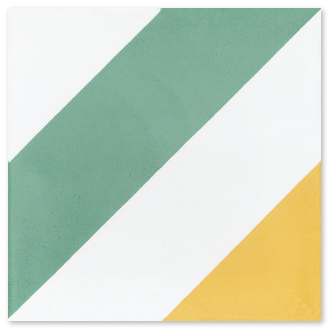 A close-up of the N20-215 WG&Y tile by New York Cement Tile, highlighting its artistry and durable flooring appeal.