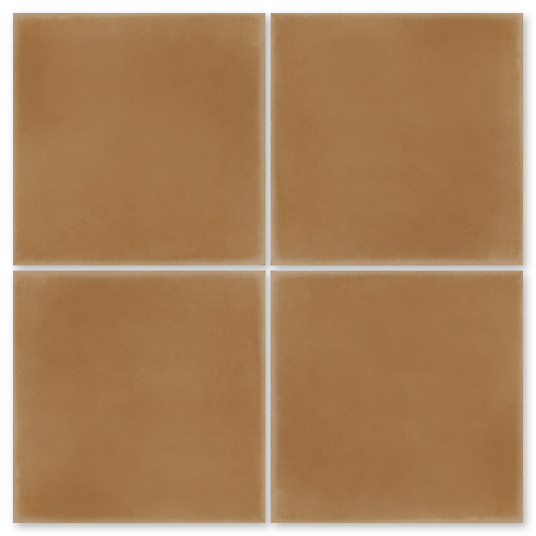 Four 6608-Solid 4x4 tiles by New York Cement Tile in a square grid with thin white grout between them.
