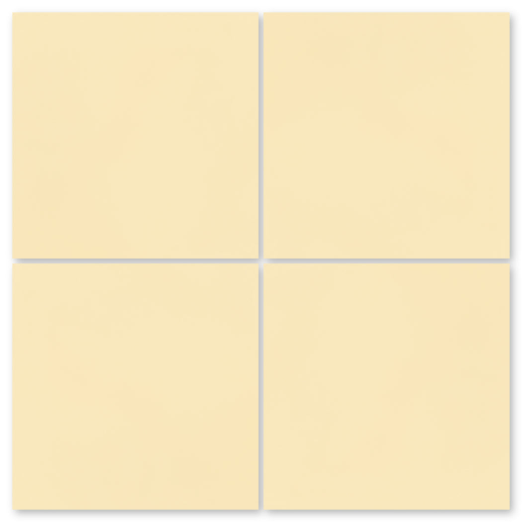 Four New York Cement Tile 7704-Solid 8x8 samples in light beige, square, arranged 2x2 on a white background.