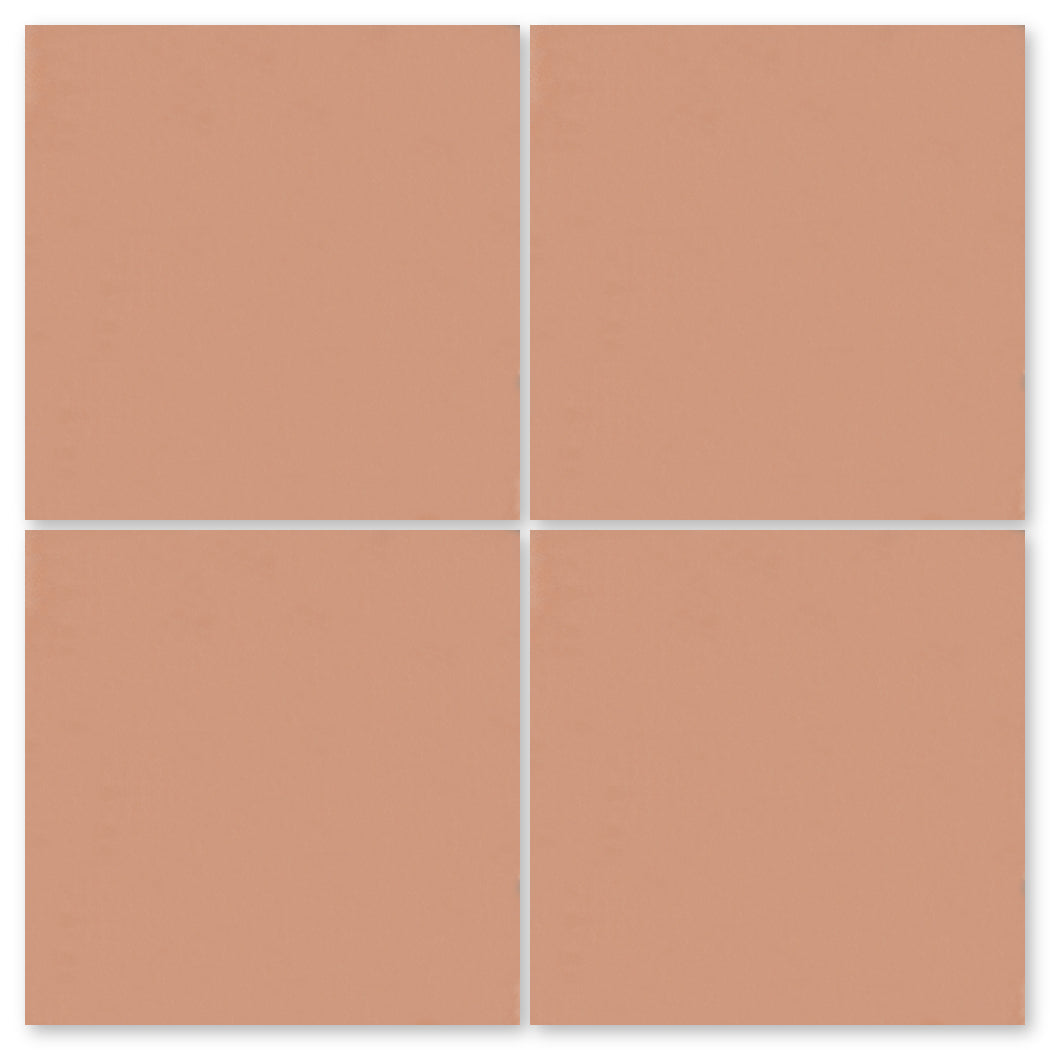 Four 5515-Solid 8x8 tiles by New York Cement Tile, light brown, arranged in a grid with thin white lines.