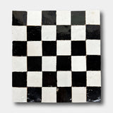 2X2 Checkerboard Zellige in Ivory Cloud and Black