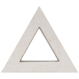 The Nui Triangular by New York Cement Tile is a beige, hollow triangle evoking mid-century design, shown on a white background.