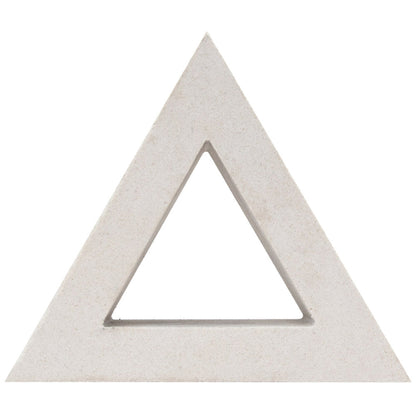 The Rapa Nui Triangular Extra Sample by New York Cement Tile features a beige, hollow triangle on a white background.