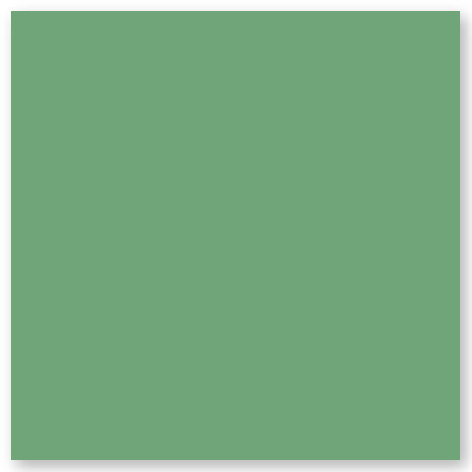 A solid sage green square with a soft shadow on a white background.
