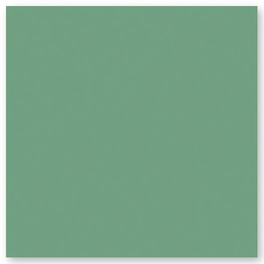 A solid, smooth square with a muted green color and a slight shadow on the right and bottom edges.