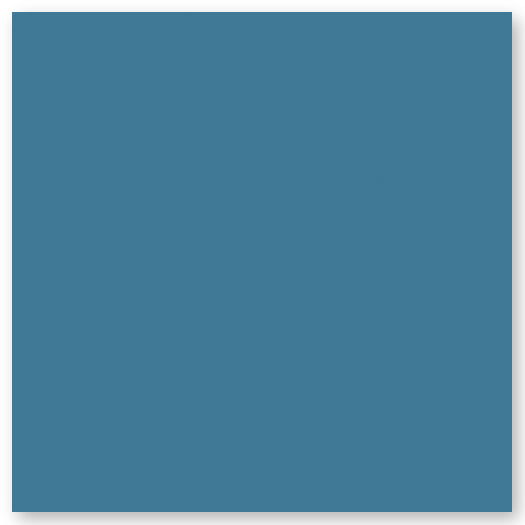 A solid square filled with a muted blue color, shown on a white background with a slight shadow.