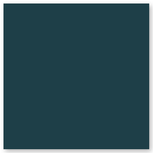 A solid square with a dark teal color and a slight shadow against a light background.