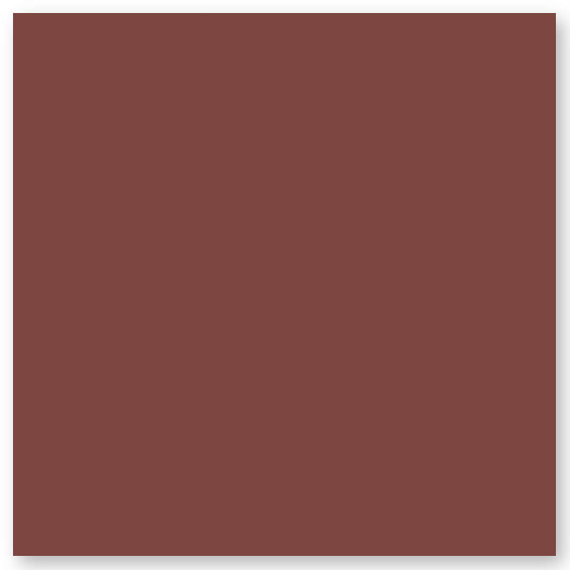 A solid square of reddish-brown color with a slight shadow on a white background.