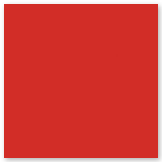 A solid red square with no visible patterns or details on a white background.
