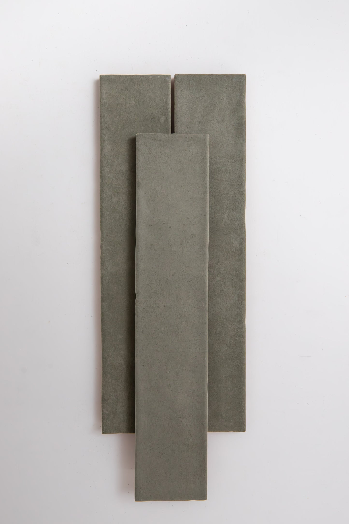 Three Skye Green tile samples by Cottage Ivy are stacked vertically against a plain white background.