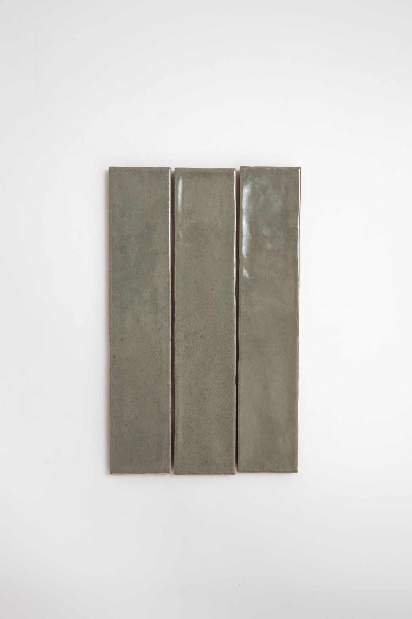 Three Skye Green tiles by Cottage Ivy are arranged vertically side by side on a plain white background.