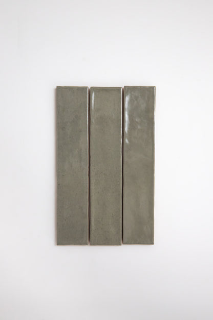 Three Skye Green tiles by Cottage Ivy are arranged vertically side by side on a plain white background.