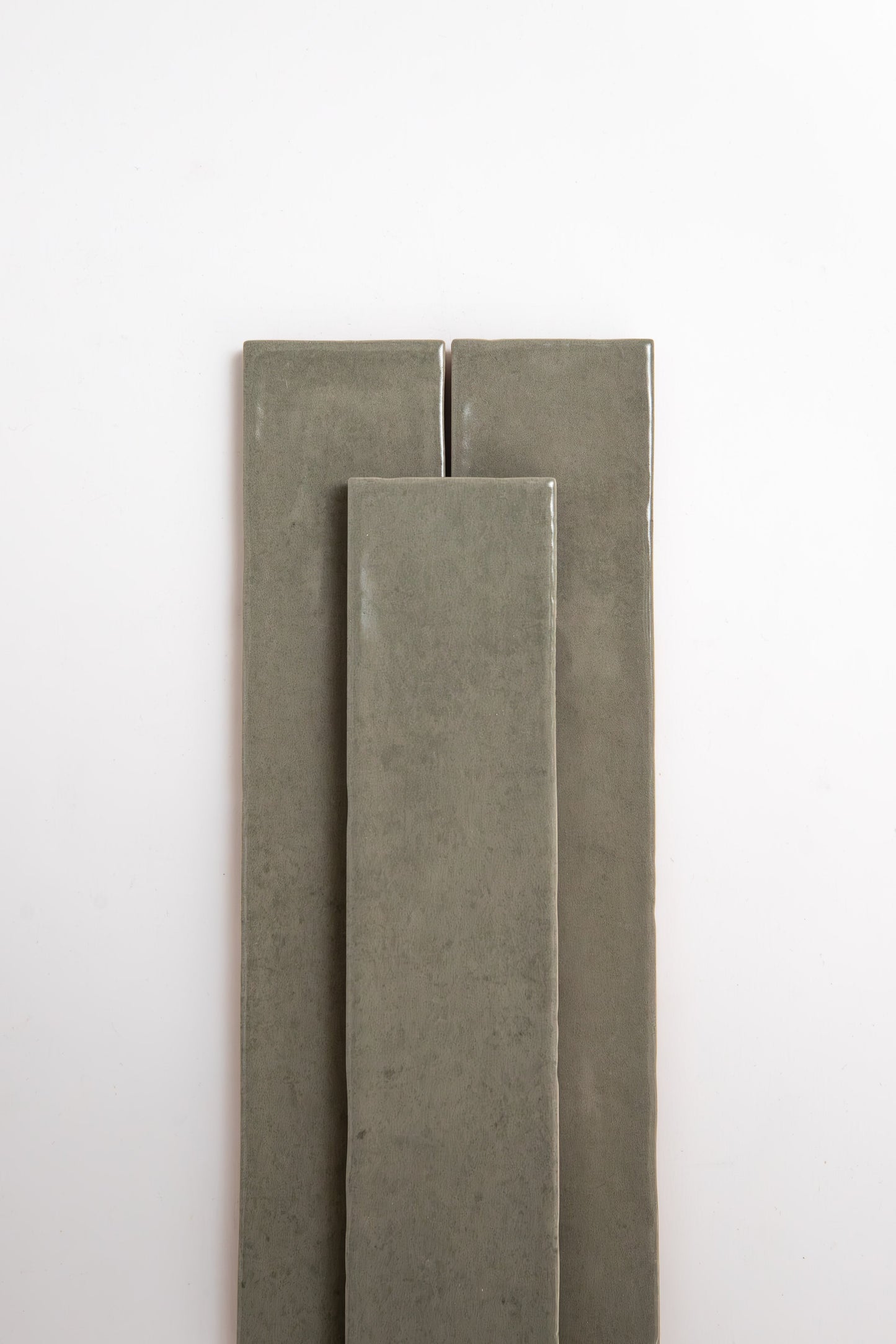 Three Skye Green, Extra Sample tiles by Cottage Ivy are arranged vertically on a plain white background.