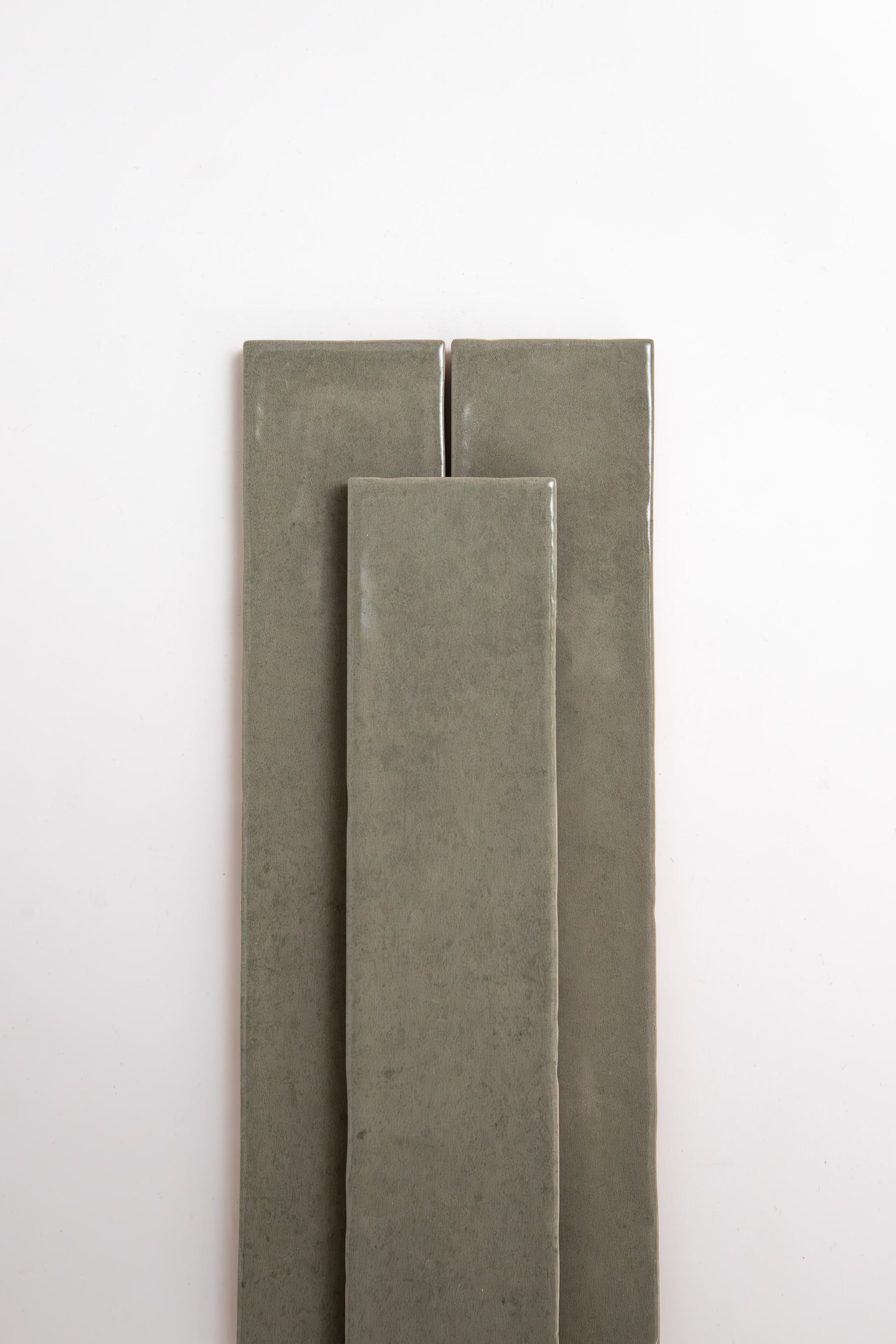 Three Skye Green, Extra Sample tiles by Cottage Ivy are arranged vertically on a plain white background.