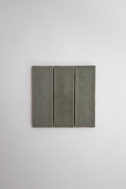 Three Skye Green, Extra Sample tiles by Cottage Ivy are arranged side by side on a plain white background.