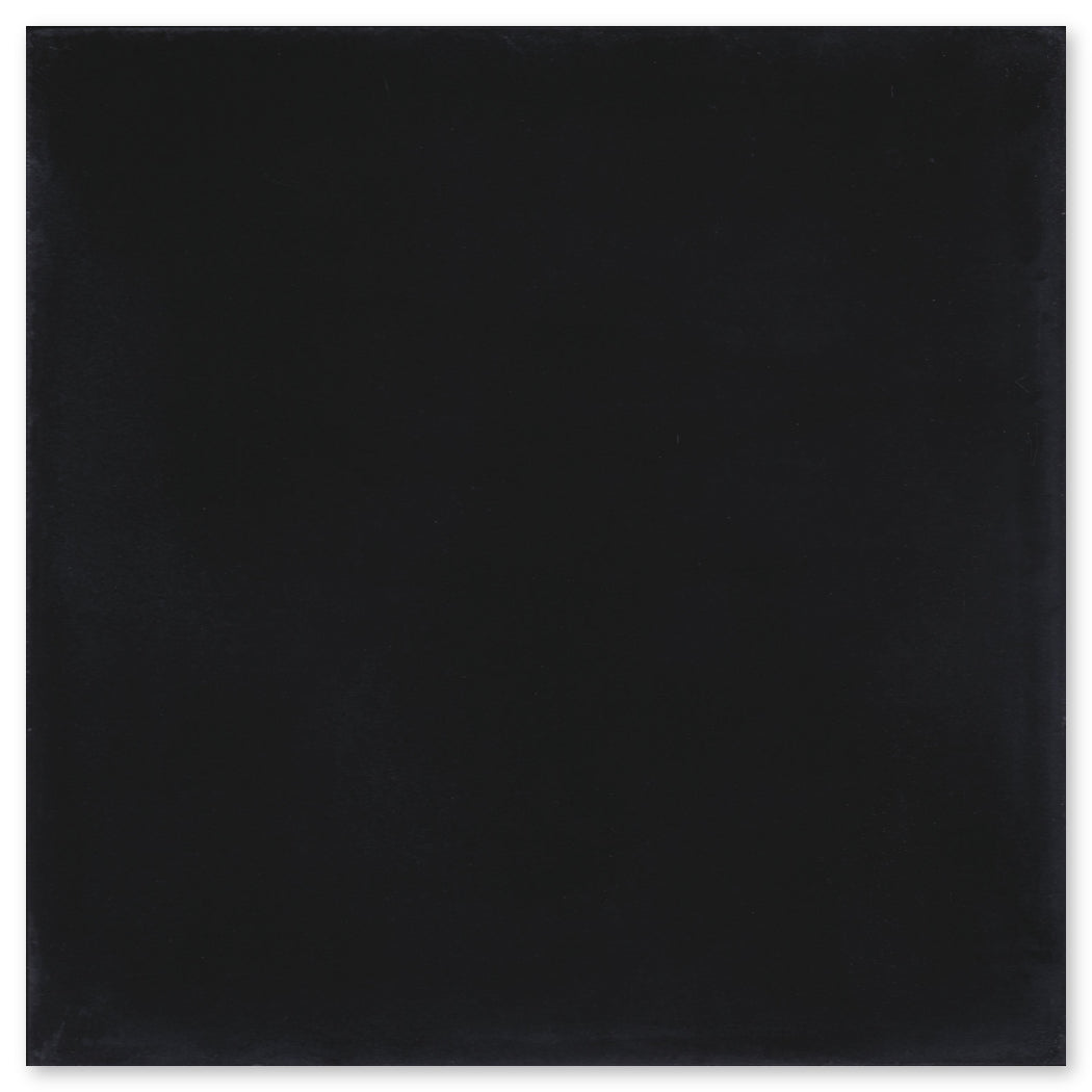 The New York Cement Tile 2200-Solid Black 8x8 Extra Sample features a subtly textured, handcrafted-look black surface.