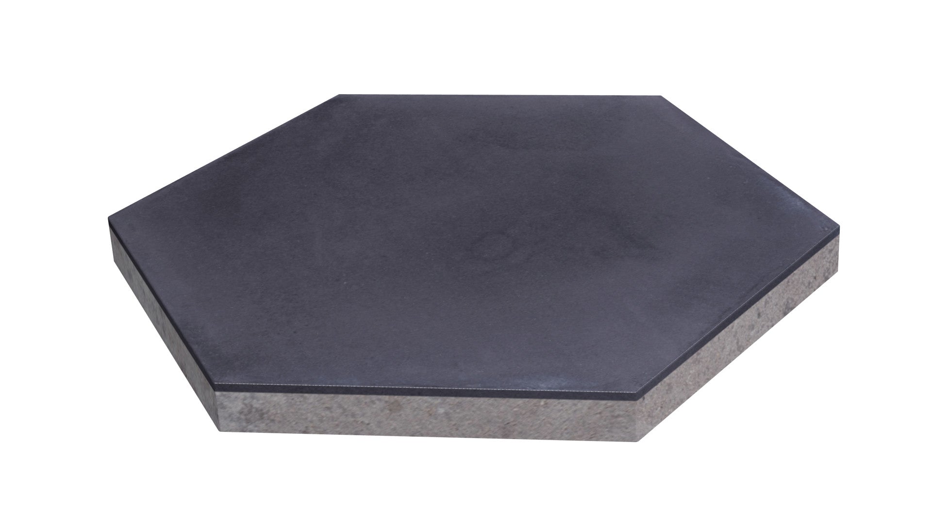 New York Cement Tile NH23-2200 Extra Sample: hexagonal black matte tile, shown on a white background.